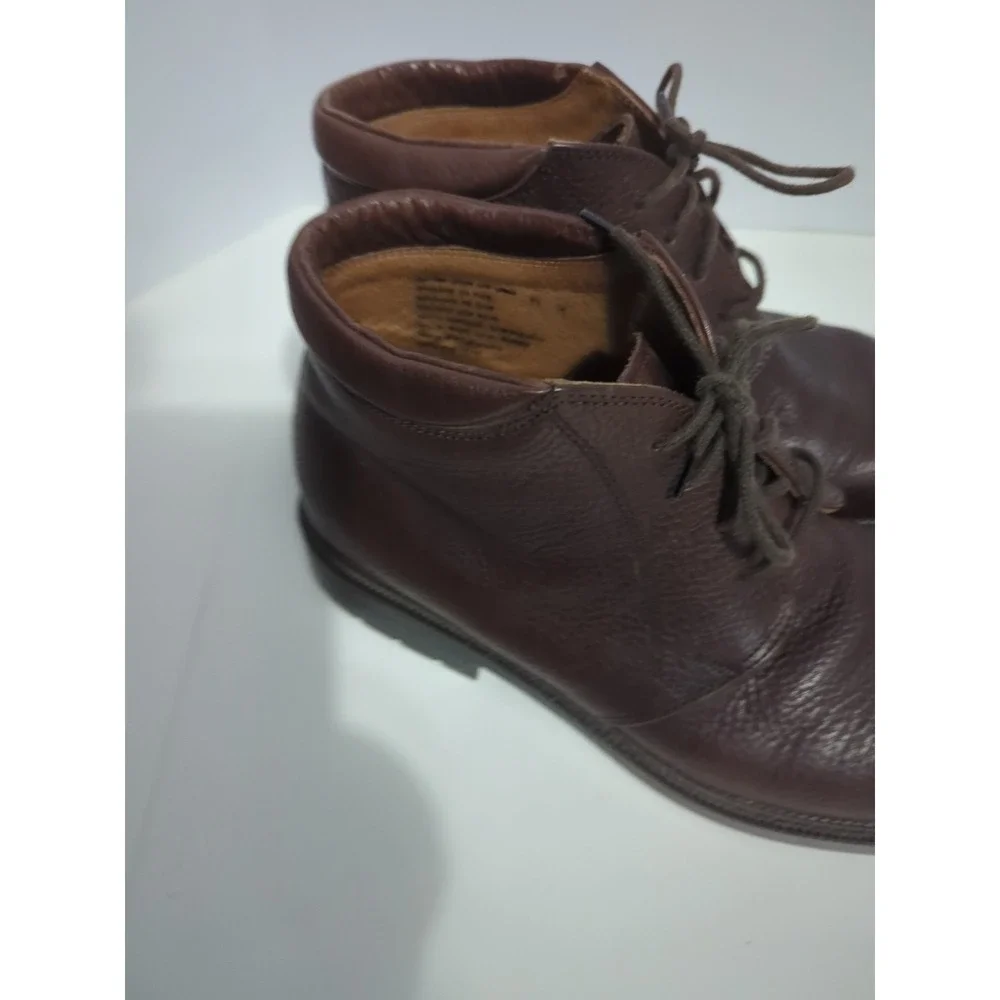 Eddie Bauer Boots Mens Sz 11 M Brown Pebble Leather Chukka Lace Up Casual Italy